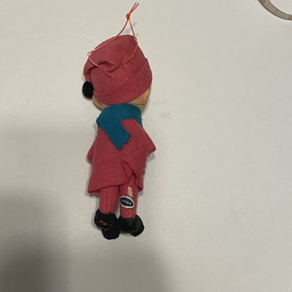 3- VINTAGE CHRISTMAS Ornaments PIXIE ELF KNEE HUGGERS Choir Rubber Face Japan - Picture 6 of 11